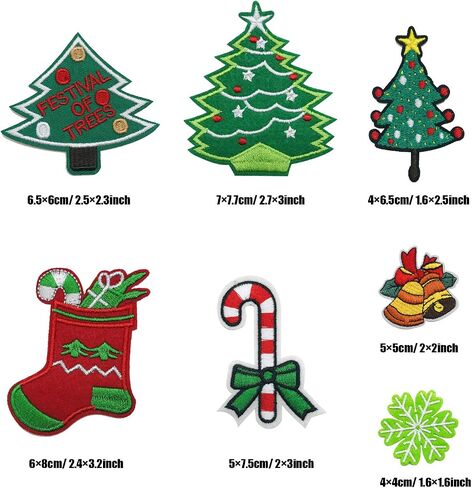 Woohome 27 PCS Merry Christmas Iron on Patch Embroidered Appliques Stickers for Craft, Sewing, Clothing and DIY Christmas Gifts in Saudi Arabia