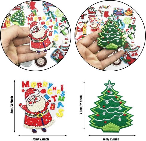 Woohome 27 PCS Merry Christmas Iron on Patch Embroidered Appliques Stickers for Craft, Sewing, Clothing and DIY Christmas Gifts in Saudi Arabia