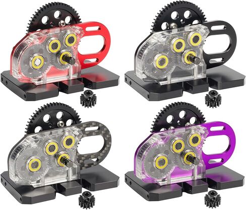 ناقل الحركة AMK 1/10 من الأكريليك الشفاف 2 علبة تروس نقل الحركة المنخفضة لـ 1/10 RC Crawler Comp يبني عنصر Gspeed LCG Chassis SCX10 II ترقية الملحقات (SCX10 II ناقل الحركة من ألياف الكربون) in Saudi Arabia