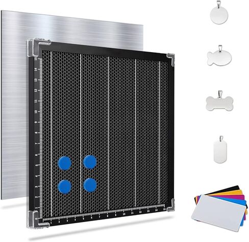 Honeycomb Working Table, 440x440x22mm Honeycomb Laser Bed, Laser Honeycomb for Most Laser Engravers with Aluminum Plate with Engraving Materials in Kuwait