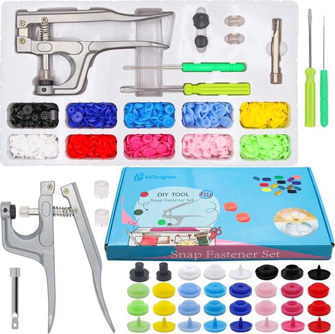 808 قطعة أزرار كبس بلاستيكية غير مخيطة مع أزرار كبس T5 أزرار كبس مع أزرار كبس طقم لاصق لامع مستدير من الراتنج البلاستيك أزرار مثبتات لخياطة الملابس ومعطف المطر والمرايل والحفاضات والمرايل in Kuwait