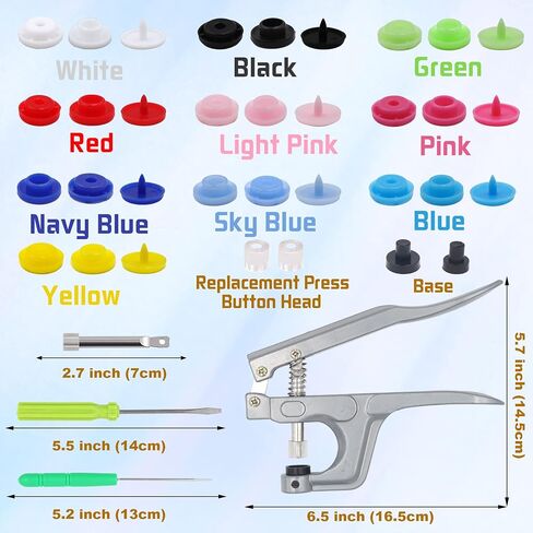 808 قطعة أزرار كبس بلاستيكية غير مخيطة مع أزرار كبس T5 أزرار كبس مع أزرار كبس طقم لاصق لامع مستدير من الراتنج البلاستيك أزرار مثبتات لخياطة الملابس ومعطف المطر والمرايل والحفاضات والمرايل in Kuwait