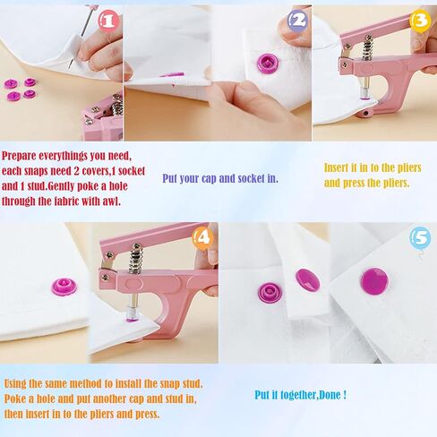 808 قطعة أزرار كبس بلاستيكية غير مخيطة مع أزرار كبس T5 أزرار كبس مع أزرار كبس طقم لاصق لامع مستدير من الراتنج البلاستيك أزرار مثبتات لخياطة الملابس ومعطف المطر والمرايل والحفاضات والمرايل in Kuwait