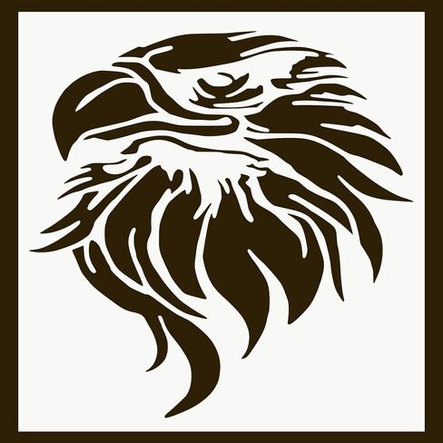 Eagle Stencil, Eagle Head Stencils, Native American Eagle Stencils, Birds Stencil - Graffiti Stencils for Wood, Canvas, Paper, Fabric, Wall and Furniture Decor 8x8 Inch in Saudi Arabia