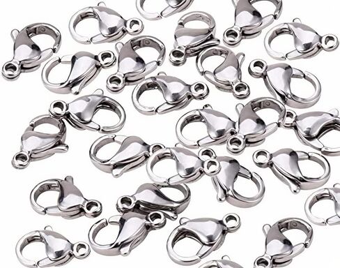 MINI-FACTORY 100pcs Stainless Coating Silver Lobster Claw Clasps for Jewelry Making, 4x6mm in Kuwait