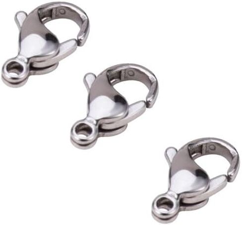 MINI-FACTORY 100pcs Stainless Coating Silver Lobster Claw Clasps for Jewelry Making, 4x6mm in Kuwait
