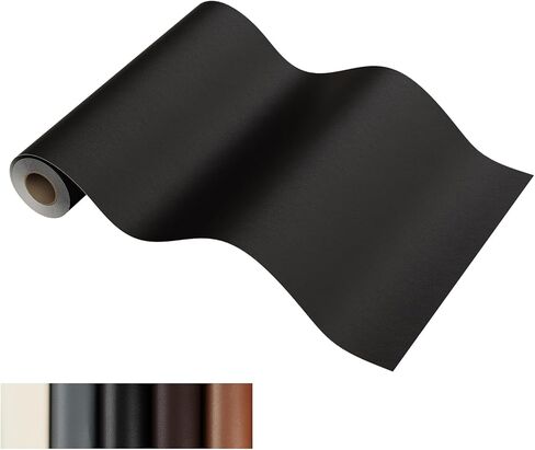 شريط إصلاح الجلد Oterri، رقعة إصلاح جلدية ذاتية اللصق، مجموعة إصلاح جلدية كبيرة مقاس 30 × 16 بوصة للأرائك ومقاعد السيارات والأثاث (جلد الليتشي المحبب، أسود) in Kuwait