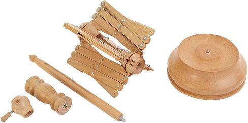 Bhartiya Handicrafts لفافة غزل خشب الورد (لفاف + سويفت) مصنوعة يدويًا من خيوط خشبية كبيرة لحياكة الحياكة | مظلة سويفت ذات سطح طاولة شديدة التحمل (تصميم 5) in Saudi Arabia