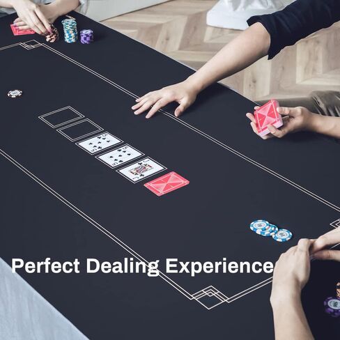 SLOWPLAY Godel Texas Hold'em Poker Mat | Portable Poker Table Top, Black and Champagne Gold, 70 x 35 Inch, Water Repellent, Noise Reduction, and Premium Carrying Bag for Games Everywhere in Saudi Arabia