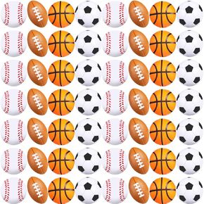 60 Pieces Sports Party Favors Balls Foam Stress Balls Tiny Sports Balls Including Basketball, Soccer Ball, Baseball, Football for Stress Relief Ball Games Stocking Stuffers in Saudi Arabia