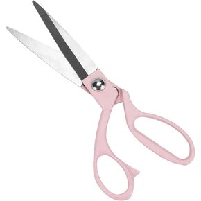 8" All Purpose Stainless Steel Scissors, Heavy Duty Ergonomic Comfort Grip Shears Sharp Pink Scissors for Office Home Household (Pink)