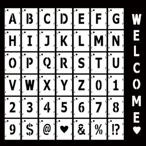 استنسل حروف 4 انش 42 عبوة من 42 قطعة قابلة لاعادة الاستخدام للحرف اليدوية، استنسل حروف صغيرة للرسم على الخشب والجدار والقماش والصخور والسبورة واللافتات والمشاريع الفنية التي تصنعها بنفسك in Kuwait