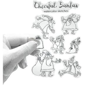 Reindeer Elk Moose Christmas Tree Deer Pine Leaf Star Snow Clear Stamps Transparent Silicone Stamp Album Cards Rubber Stamp for Card Making Decoration and DIY Scrapbooking