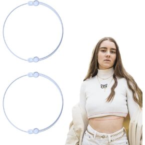 2pcs Crop Bands, Adjustable Clothes Croptuck Tool Belly Leaking Top Tuck Belt Elastic Waist Rope for Shortening Shirt Sweater