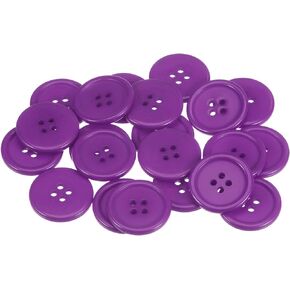 HARFINGTON 60pcs 40L Sewing Buttons 1"(25mm) Resin Round Flat 4-Hole Craft Buttons for Sewing Clothing and DIY, Light Blue