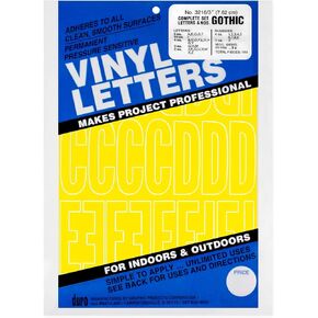 Duro Permanent Adhesive Vinyl Letters & Numbers 3" 160/Pkg, Yellow in Kuwait