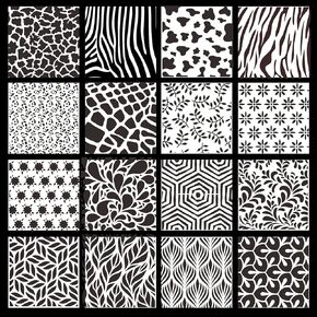 16Pcs Mixed Textured Pattern Stencils Hollow Painting Stencils Plastic Drawing Template Stencils Reusable Art Templates DIY Crafts Stencil for Card Scrapbooking Painting on Wood Wall Floor Home Decor in Kuwait