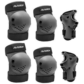PAPAISON Kids/Youth Knee Pad, Elbow Pads & Wrist Guards for Inline Skating Bike Cycling Skateboard Scooter, 3 in 1 Protective Gear Set for Girls Boys Adult
