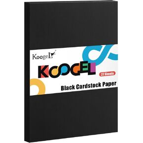 Koogel 27 Sheets Black Cardstock for Kids, A4 Craft Paper Black Heavy Weight Card Stocks for Card Making Kids Art Crafts Scrapbooking in Saudi Arabia