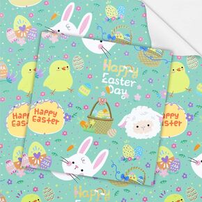 Gift Wrapping Papers, Easter Egg Rabbit Sheep Chick Wrap Paper, Happy Easter Theme Gift Wrap Paper for Kids Girls Boys Family Friends in Eater Day or Birthday Party, 20 x 28 inches per sheet(6 sheets) in Kuwait