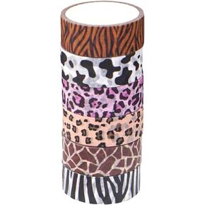 ملصقات هدايا Gadpiparty، 6 لفات من شريط واشي على شكل حيوانات، أبقار الفهد، طباعة حمار وحشي، ملصقات تزيين لسجل القصاصات من أجل DIY Crafts Journal Planner، تغليف الهدايا، ديكور اليد in Kuwait