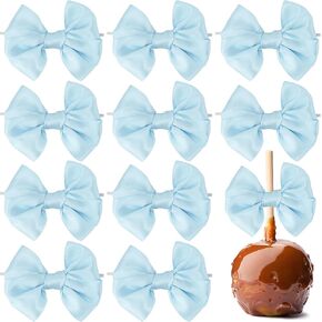 AIMUDI Baby Blue Satin Ribbon Twist Tie Bows for Treat Bags 3.5" Blue Bows for Baby Shower Small Bows for Gift Wrapping Premade Bows for Cake Pops Candy Apple Gender Reveal Party Goodies -24 Counts in Kuwait