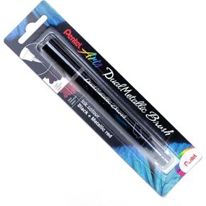 Pentel Arts DualMetallic Brush, Blue/Metallic Green Ink