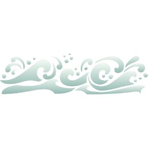 استنسل مموج، 17.5 × 4.5 انش (طول) - استنسل بحري بحري وشاطئ بحر الشعاب المرجانية لقوالب الرسم in Kuwait