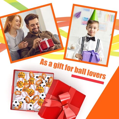 Zhanmai 60 Pieces Sports Party Favors Balls Foam Stress Balls Tiny Sports Balls Including Basketball, Soccer Ball, Baseball, Football for Stress Relief Ball Games Stocking Stuffers in Saudi Arabia