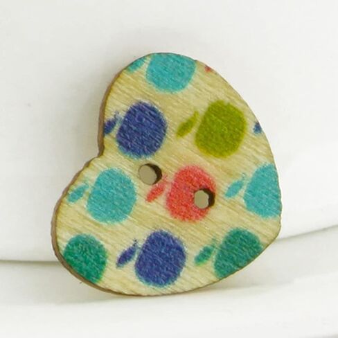 100 قطعة من Adorainbow أزرار على شكل قلب أزرار خياطة خشبية على شكل زهرة أزرار ملابس على شكل قلب الحب DIY بها بنفسك الخياطة وصياغة القصاصات in Kuwait