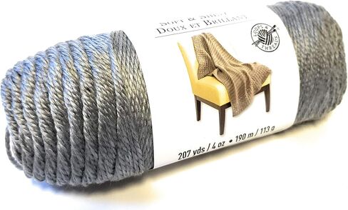 Loops & Threads Soft & Shiny Yarn, 1 Ball, Silver Fox, 4 Ounces in Saudi Arabia