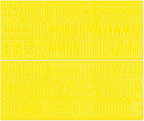 Duro Permanent Adhesive Vinyl Letters & Numbers 3" 160/Pkg, Yellow in Kuwait