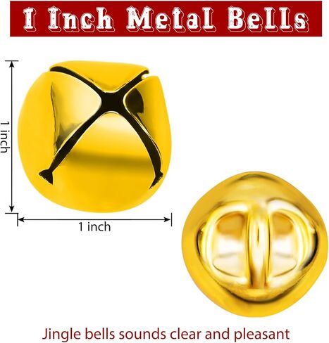 Jingle Bells for Crafts,1 Inch Large Jingle Bells Bulk, 50 Pcs Christmas Craft Bells for DIY Festival Home Wreath Christmas Party Decoration (red) in Kuwait