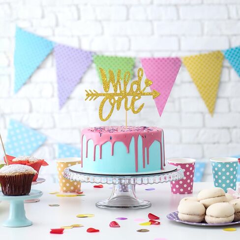 زينة كعكة واحدة لامعة لتزيين كعكة عيد الميلاد الأول للأطفال من جلود جليتر in Kuwait