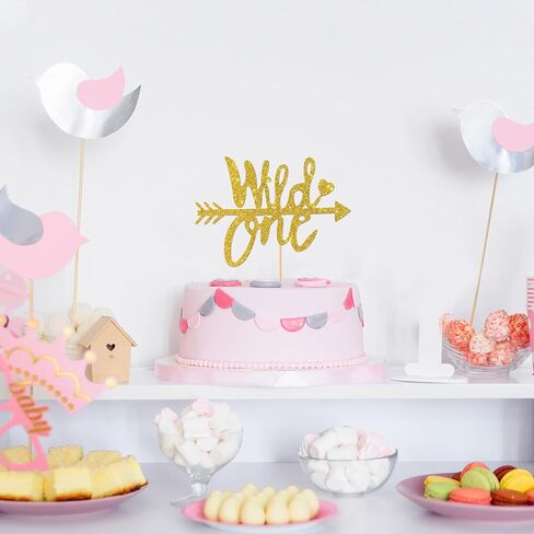 زينة كعكة واحدة لامعة لتزيين كعكة عيد الميلاد الأول للأطفال من جلود جليتر in Kuwait