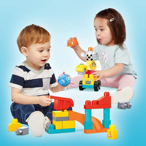 Mega Bloks Peek A Blocks Construction Site, Building Toys for Toddlers for ages 1 years and up (30 Pieces) in Saudi Arabia