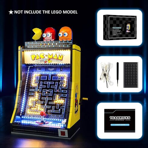 ييربريكس مصباح ليد لمكعبات البناء ليغو 10323 ايكونز باك مان اركيد (المجموعة غير متضمنة) in Kuwait