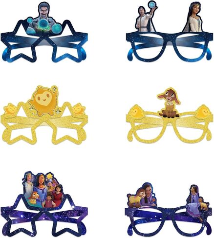 TOPTAMP 18Pcs Wish Party Supplies Paper Glasses Asha Pattern Kids Birthday Glass Face Mask Decoration in Kuwait