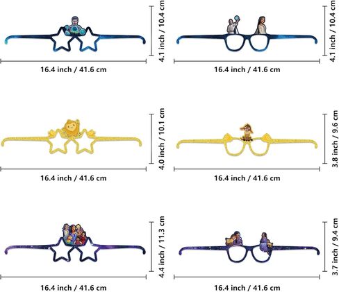 TOPTAMP 18Pcs Wish Party Supplies Paper Glasses Asha Pattern Kids Birthday Glass Face Mask Decoration in Kuwait
