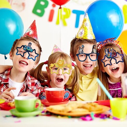 TOPTAMP 18Pcs Wish Party Supplies Paper Glasses Asha Pattern Kids Birthday Glass Face Mask Decoration in Kuwait