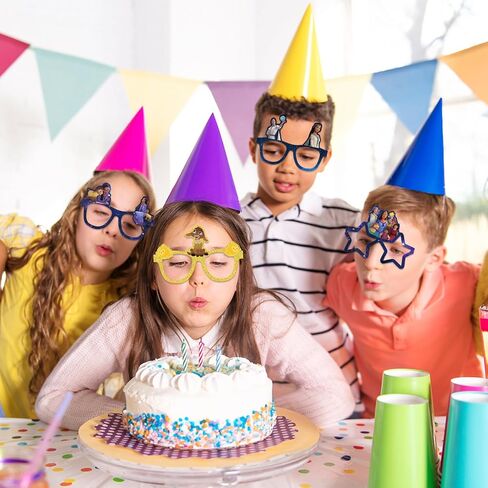 TOPTAMP 18Pcs Wish Party Supplies Paper Glasses Asha Pattern Kids Birthday Glass Face Mask Decoration in Kuwait