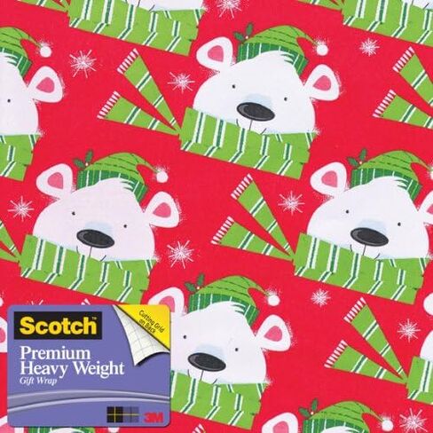 Scotch Gift Wrap, Winter Wishes Bear Pattern, 25-Square Feet, 30-Inch x 10-Feet (AM-WPWWB-12) in Saudi Arabia