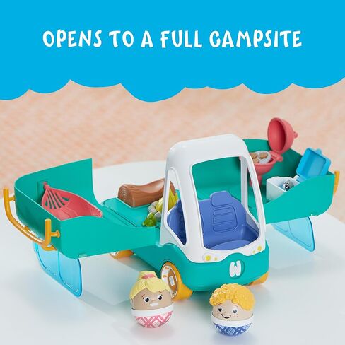 Playskool Weebles My Happy Camper - لعبة Weeble Wobble لمرحلة ما قبل المدرسة للأطفال الصغار، موقع تخييم مزود بأضواء وأصوات وأغاني، للأطفال من سن 12 شهرًا فما فوق in Kuwait