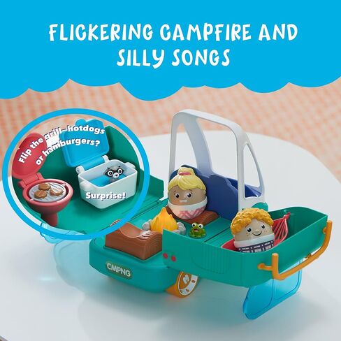 Playskool Weebles My Happy Camper - لعبة Weeble Wobble لمرحلة ما قبل المدرسة للأطفال الصغار، موقع تخييم مزود بأضواء وأصوات وأغاني، للأطفال من سن 12 شهرًا فما فوق in Kuwait