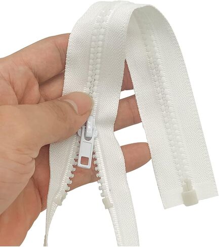 Sawoake 2PCS #5 12 Inch Separating Jacket Zippers for Sewing Coats Jacket Zipper White Molded Plastic Zippers Bulk Tailor DIY Sewing Tools for Garment/Bags/Home Textile in Kuwait
