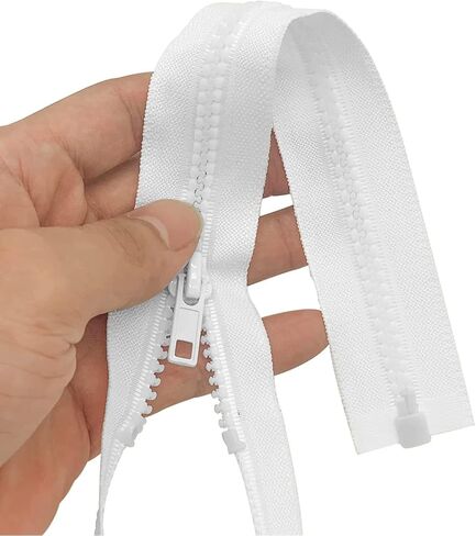 Sawoake 2PCS #5 12 Inch Separating Jacket Zippers for Sewing Coats Jacket Zipper White Molded Plastic Zippers Bulk Tailor DIY Sewing Tools for Garment/Bags/Home Textile in Kuwait