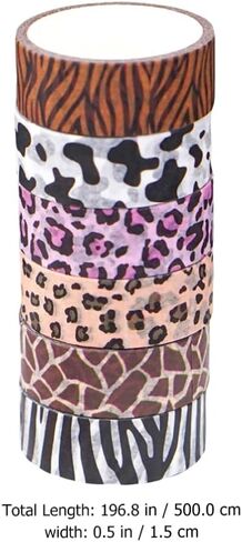 ملصقات هدايا Gadpiparty، 6 لفات من شريط واشي على شكل حيوانات، أبقار الفهد، طباعة حمار وحشي، ملصقات تزيين لسجل القصاصات من أجل DIY Crafts Journal Planner، تغليف الهدايا، ديكور اليد in Kuwait