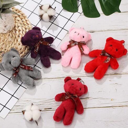 36 Pieces Mini Bear Toy 4.7 Inch Mini Plush Bear Soft Tiny Bear Doll Stuffed Tiny Bear for Teens Girls Boys Adults DIY Keychain Birthday Wedding Christmas Party Favors in Saudi Arabia