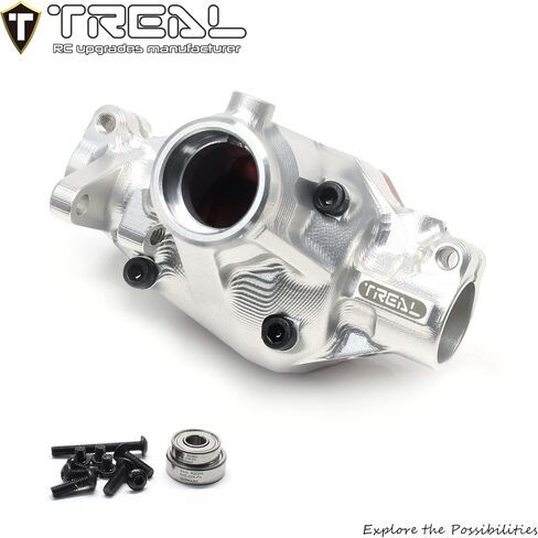 TREAL SCX10 Pro الألومنيوم 7075 مركز المحور الأمامي مبيت العضو الثالث مع ترقيات غطاء مختلف متوافق مع مجموعة شركات SCX10 PRO المحورية 1/10 (فضي) in Saudi Arabia
