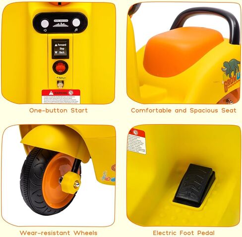 Kids Ride On Motorcycle, 6V Battery Powered Electric Ride On Motorbike Toy with Pedal, 3 Wheels Toddler Car for Kids 3-6 Years Boys Girls in Kuwait